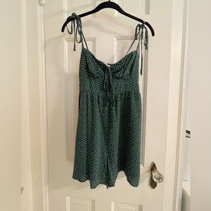 Tie Shoulder Shirred Romper
